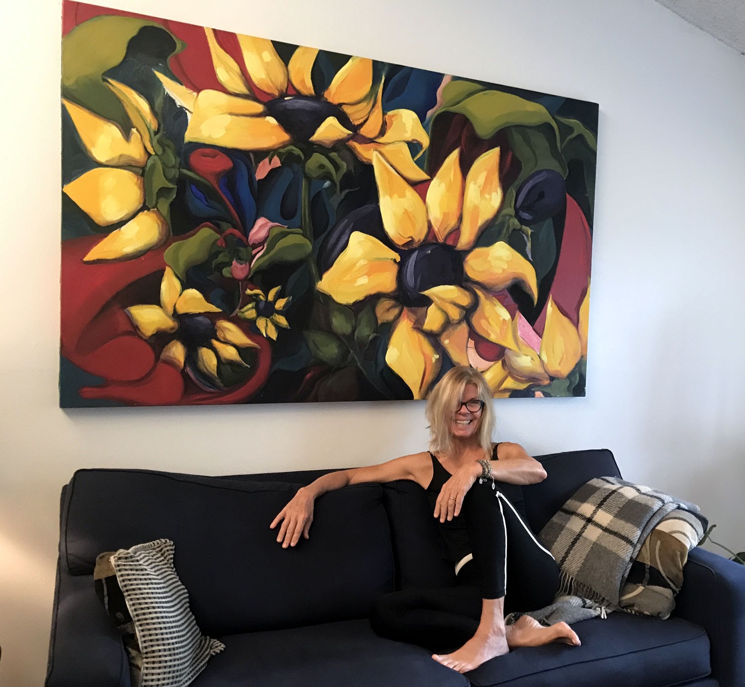 8’x4’ oil on canvas ‘SUNFLOWERS ‘