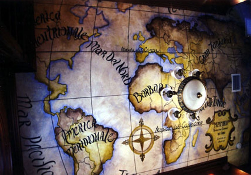 Old-World-Map-Libary-Ceiling